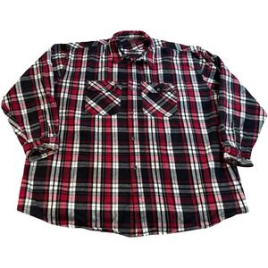 Five‎ Brother Flannel Shirt Mens 4XL-B Red Black Plaid 100% Cotton Button Up